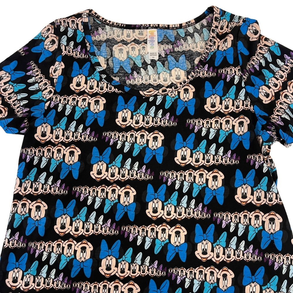 NWT Disney‎ Minnie Mouse Lularoe Women's Classic T Shirt Black  Blue Size XS
